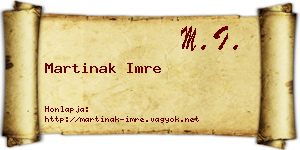 Martinak Imre névjegykártya